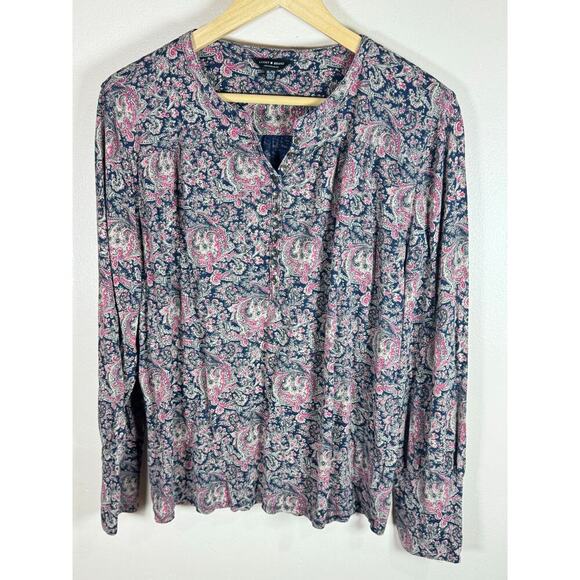 Lucky Brand Tops - Lucky Brand Women’s Plus size Long Sleeve Shirt Blouse XL Boho Print Cotton